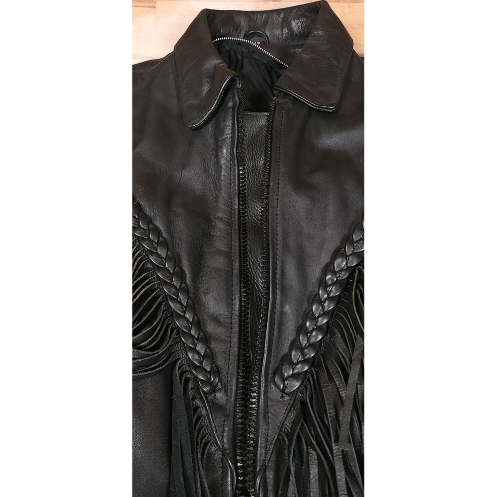 Vintage Wilson Leather Jacket Fringe Western Womens Size 12 - Picture 9 of 14